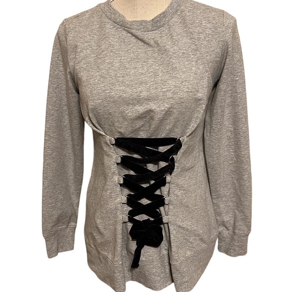 Trouve’ front lace sweatshirt, gray. Sz small - Picture 1 of 6